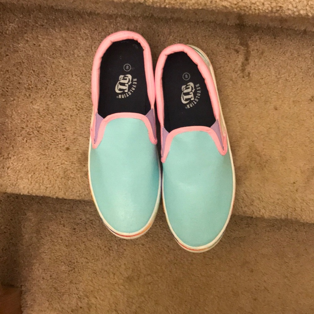 custom painted van style shoes size 8 mens